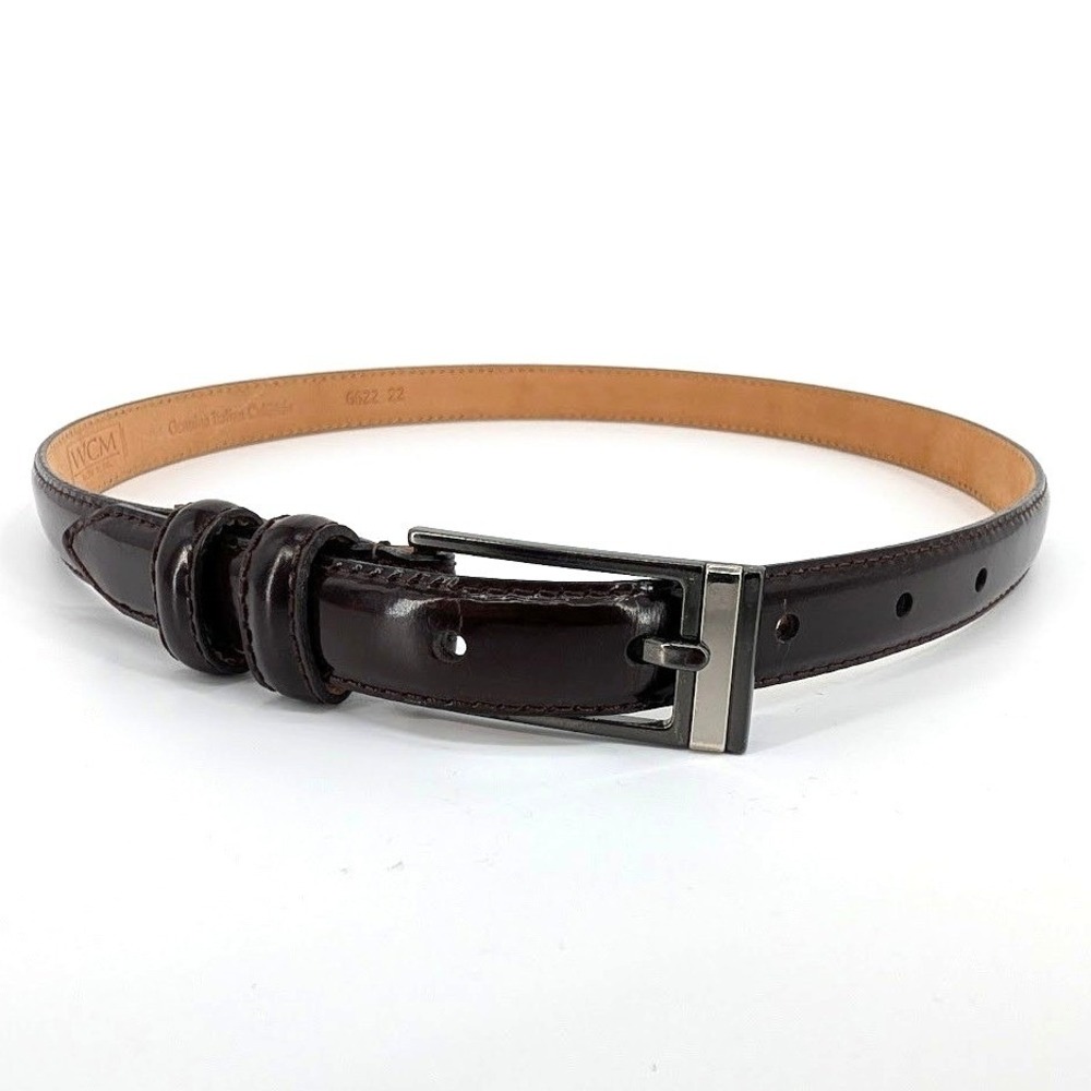 Classic Women's Dark Brown Leather Belt with Polished Buckle